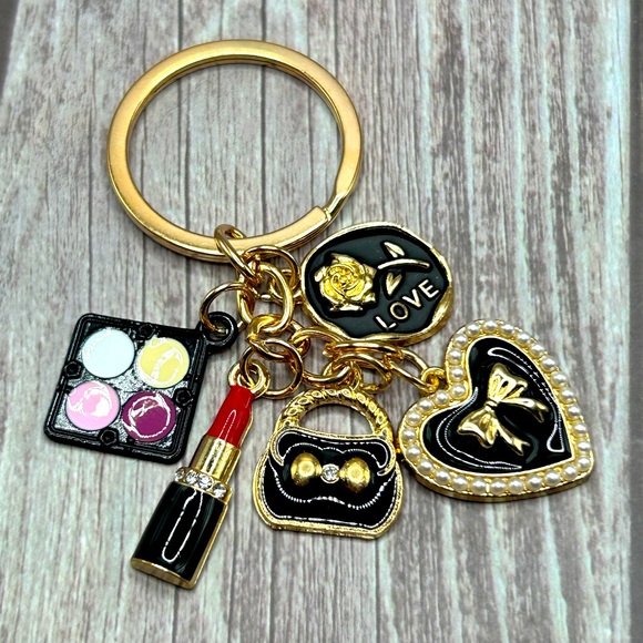 Gold and Black Charm Keychain - Picture 2 of 9